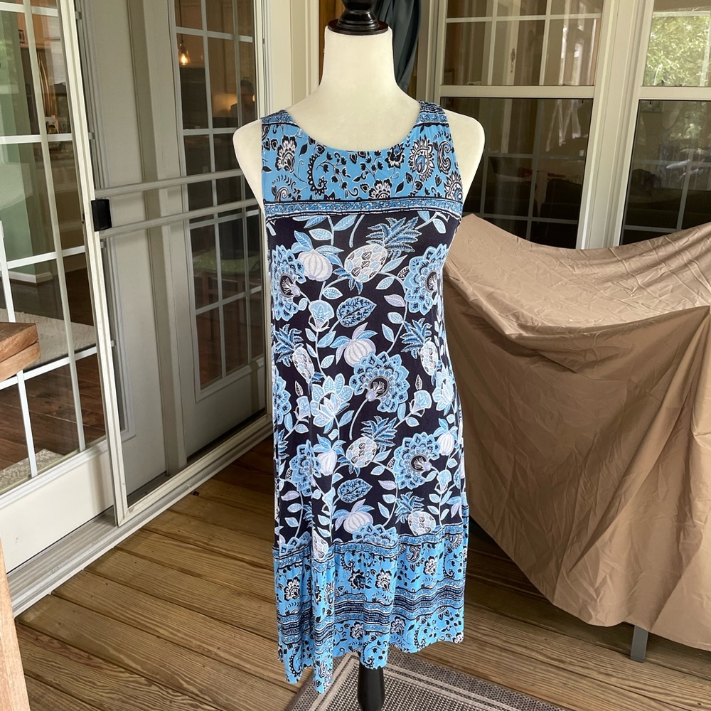 LOFT blue floral shift dress
